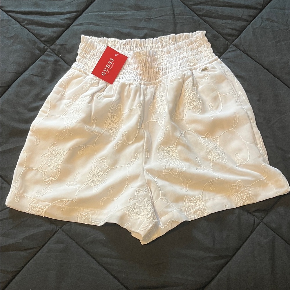 GUESS High Waist White Women's Shorts